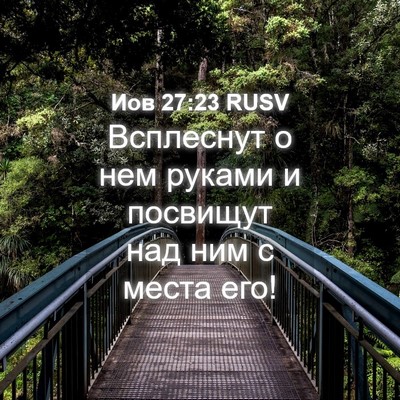 Picture 04 - Иов 27:23 RUSV - Всплеснут о нем руками и - Bible Verse Picture