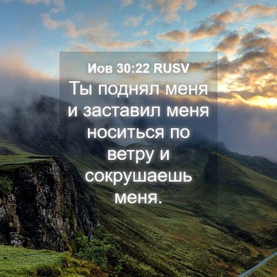 Picture 04 - Иов 30:22 RUSV - Ты поднял меня и заставил - Bible Verse Picture