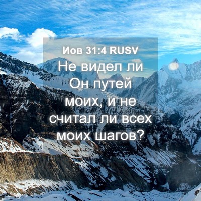 Picture 04 - Иов 31:4 RUSV - Не видел ли Он путей моих, и - Bible Verse Picture