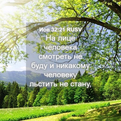 Picture 04 - Иов 32:21 RUSV - На лице человека смотреть - Bible Verse Picture