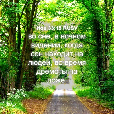 Picture 04 - Иов 33:15 RUSV - во сне, в ночном видении, - Bible Verse Picture