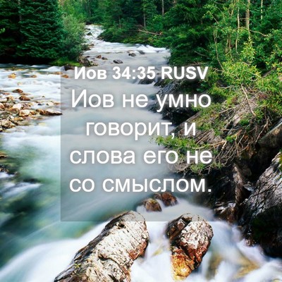 Picture 04 - Иов 34:35 RUSV - Иов не умно говорит, и - Bible Verse Picture