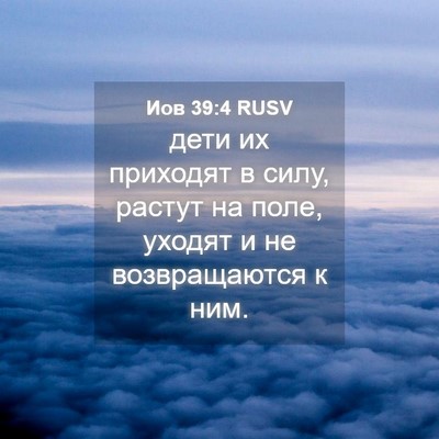 Picture 04 - Иов 39:4 RUSV - дети их приходят в силу, - Bible Verse Picture