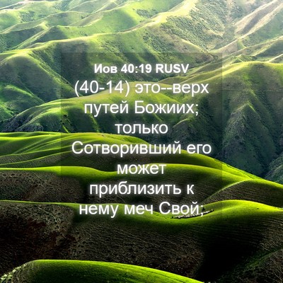 Picture 04 - Иов 40:19 RUSV - (40-14) это--верх путей Божиих; - Bible Verse Picture