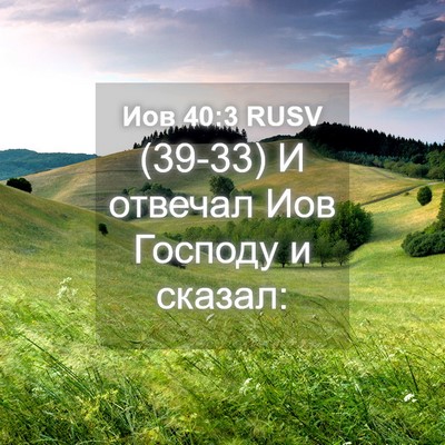 Picture 04 - Иов 40:3 RUSV - (39-33) И отвечал Иов Господу - Bible Verse Picture