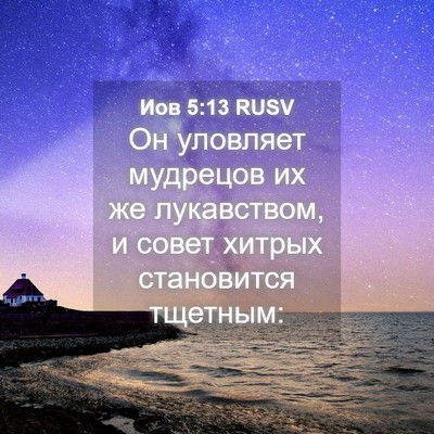 Picture 04 - Иов 5:13 RUSV - Он уловляет мудрецов их же - Bible Verse Picture