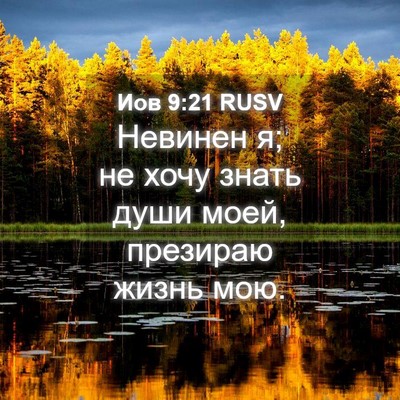 Picture 04 - Иов 9:21 RUSV - Невинен я; не хочу знать - Bible Verse Picture