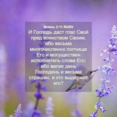 Picture 04 - Иоиль 2:11 RUSV - И Господь даст глас Свой - Bible Verse Picture