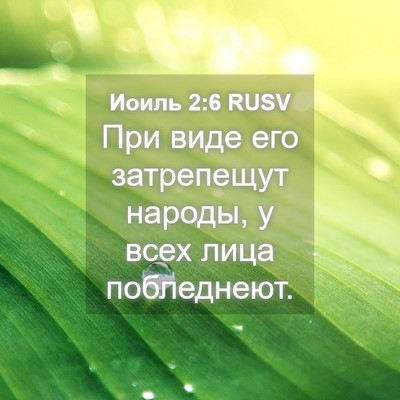 Picture 04 - Иоиль 2:6 RUSV - При виде его затрепещут - Bible Verse Picture