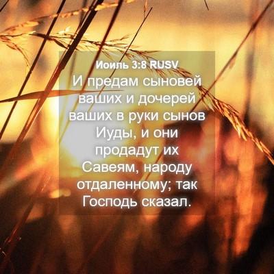 Picture 04 - Иоиль 3:8 RUSV - И предам сыновей ваших и - Bible Verse Picture