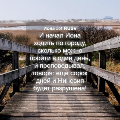 Picture 04 - Иона 3:4 RUSV - И начал Иона ходить по - Bible Verse Picture