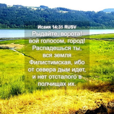 Picture 04 - Исаия 14:31 RUSV - Рыдайте, ворота! вой - Bible Verse Picture