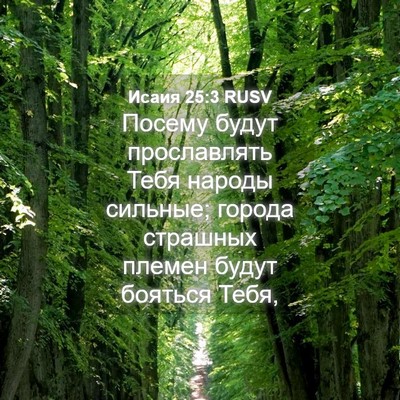 Picture 04 - Исаия 25:3 RUSV - Посему будут прославлять - Bible Verse Picture