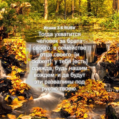 Picture 04 - Исаия 3:6 RUSV - Тогда ухватится человек за - Bible Verse Picture