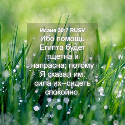 Picture 04 - Исаия 30:7 RUSV - Ибо помощь Египта будет - Bible Verse Picture