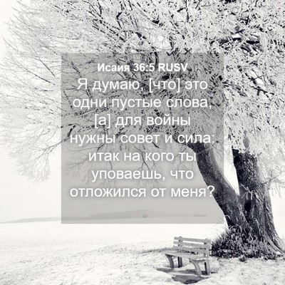 Picture 04 - Исаия 36:5 RUSV - Я думаю, [что] это одни - Bible Verse Picture