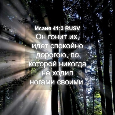 Picture 04 - Исаия 41:3 RUSV - Он гонит их, идет спокойно - Bible Verse Picture