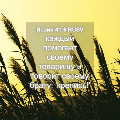Picture 04 - Исаия 41:6 RUSV - каждый помогает своему - Bible Verse Picture