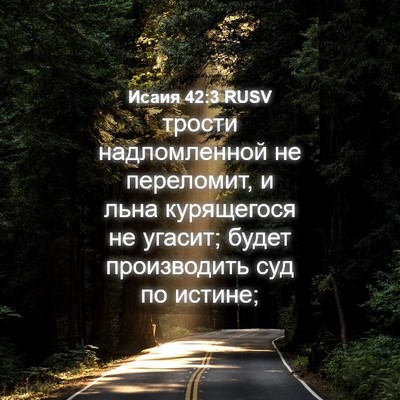 Picture 04 - Исаия 42:3 RUSV - трости надломленной не - Bible Verse Picture
