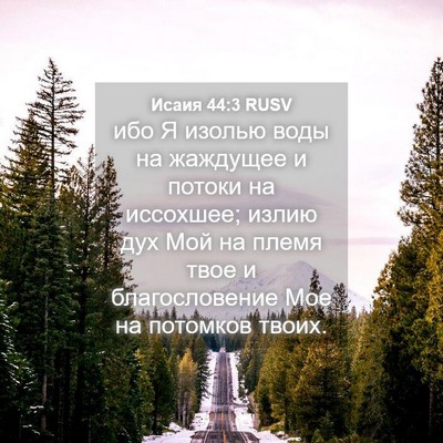 Picture 04 - Исаия 44:3 RUSV - ибо Я изолью воды на - Bible Verse Picture