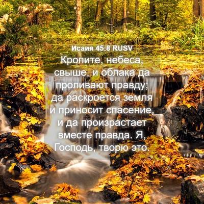 Picture 04 - Исаия 45:8 RUSV - Кропите, небеса, свыше, и - Bible Verse Picture