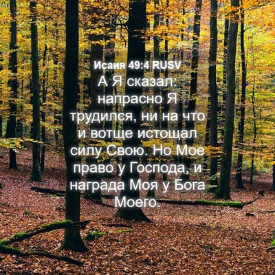 Picture 04 - Исаия 49:4 RUSV - А Я сказал: напрасно Я - Bible Verse Picture