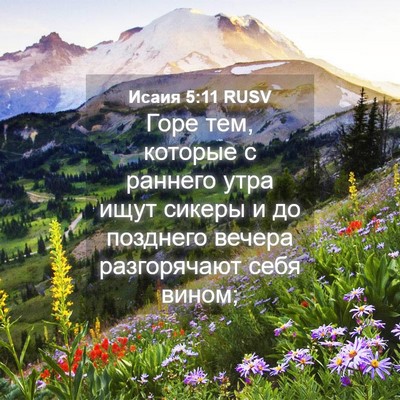 Picture 04 - Исаия 5:11 RUSV - Горе тем, которые с раннего - Bible Verse Picture
