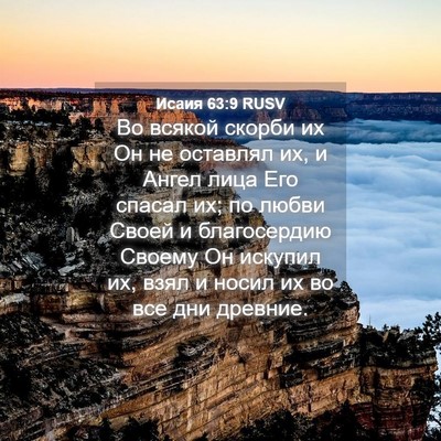 Picture 04 - Исаия 63:9 RUSV - Во всякой скорби их Он не - Bible Verse Picture