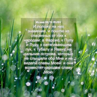 Picture 04 - Исаия 66:19 RUSV - И положу на них знамение, и - Bible Verse Picture