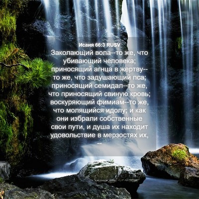 Picture 04 - Исаия 66:3 RUSV - Заколающий вола--то же, что - Bible Verse Picture