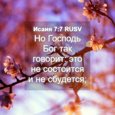 Picture 04 - Исаия 7:7 RUSV - Но Господь Бог так говорит: - Bible Verse Picture