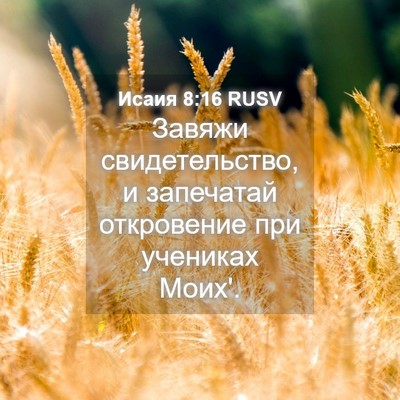 Picture 04 - Исаия 8:16 RUSV - Завяжи свидетельство, и - Bible Verse Picture