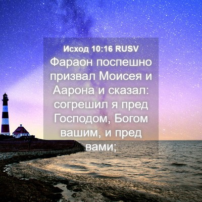 Picture 04 - Исход 10:16 RUSV - Фараон поспешно призвал - Bible Verse Picture