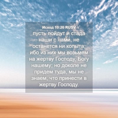 Picture 04 - Исход 10:26 RUSV - пусть пойдут и стада наши с - Bible Verse Picture