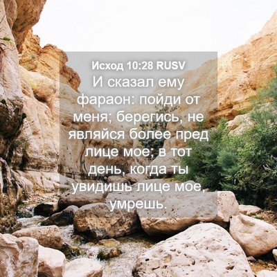 Picture 04 - Исход 10:28 RUSV - И сказал ему фараон: пойди - Bible Verse Picture