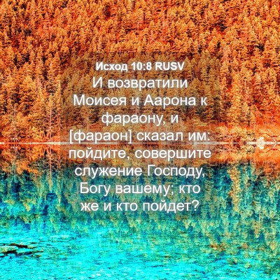 Picture 04 - Исход 10:8 RUSV - И возвратили Моисея и - Bible Verse Picture
