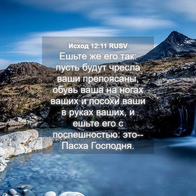 Picture 04 - Исход 12:11 RUSV - Ешьте же его так: пусть - Bible Verse Picture