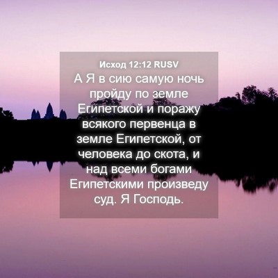 Picture 04 - Исход 12:12 RUSV - А Я в сию самую ночь пройду - Bible Verse Picture