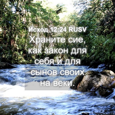 Picture 04 - Исход 12:24 RUSV - Храните сие, как закон для - Bible Verse Picture
