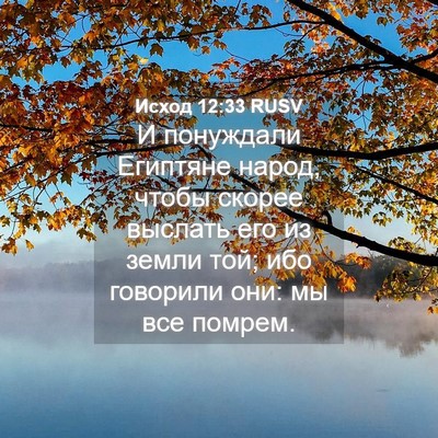 Picture 04 - Исход 12:33 RUSV - И понуждали Египтяне - Bible Verse Picture