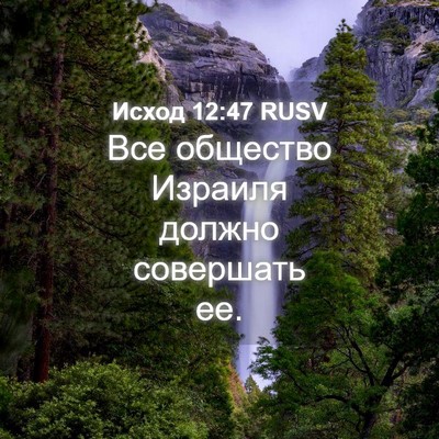 Picture 04 - Исход 12:47 RUSV - Все общество Израиля - Bible Verse Picture