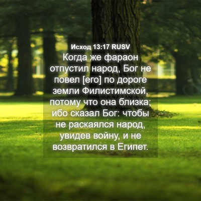 Picture 04 - Исход 13:17 RUSV - Когда же фараон отпустил - Bible Verse Picture