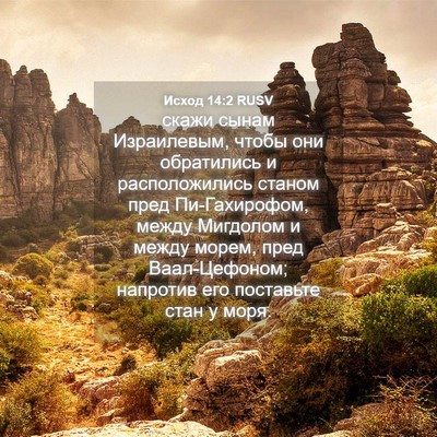 Picture 04 - Исход 14:2 RUSV - скажи сынам Израилевым, - Bible Verse Picture
