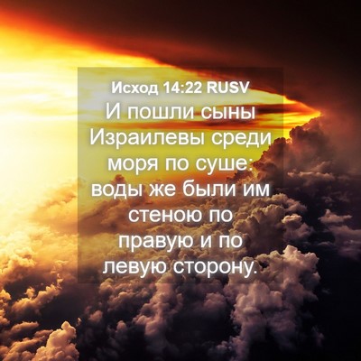 Picture 04 - Исход 14:22 RUSV - И пошли сыны Израилевы - Bible Verse Picture