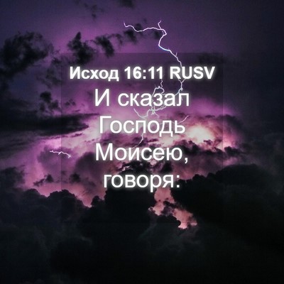Picture 04 - Исход 16:11 RUSV - И сказал Господь Моисею, - Bible Verse Picture