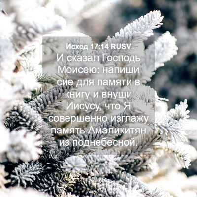 Picture 04 - Исход 17:14 RUSV - И сказал Господь Моисею: - Bible Verse Picture