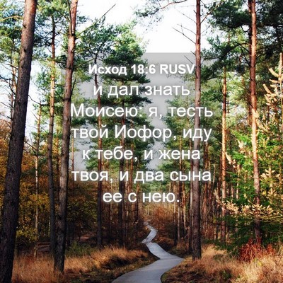 Picture 04 - Исход 18:6 RUSV - и дал знать Моисею: я, тесть - Bible Verse Picture