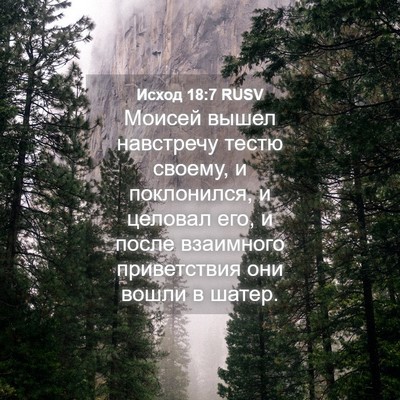 Picture 04 - Исход 18:7 RUSV - Моисей вышел навстречу - Bible Verse Picture