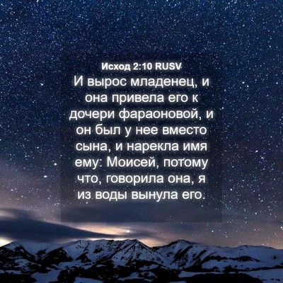 Picture 04 - Исход 2:10 RUSV - И вырос младенец, и она - Bible Verse Picture