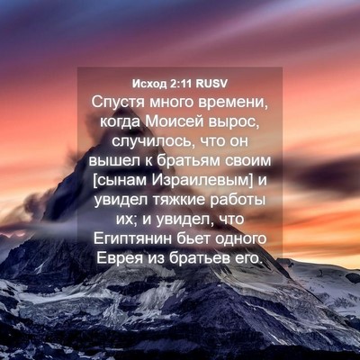 Picture 04 - Исход 2:11 RUSV - Спустя много времени, - Bible Verse Picture